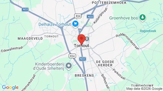 Houses for rent i Torhout - kort over placeringen