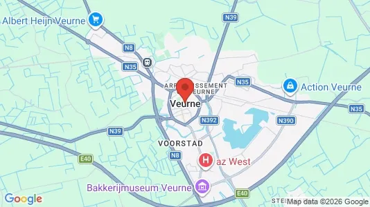 Houses for rent i Veurne - kort over placeringen