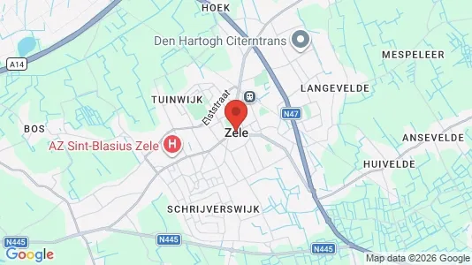 Apartments for rent i Zele - kort over placeringen