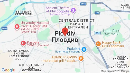 Apartments for rent i Plovdiv - kort over placeringen