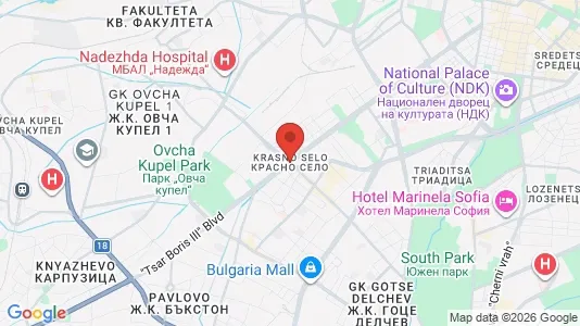 Apartments for rent i Sofia Krasno selo - kort over placeringen