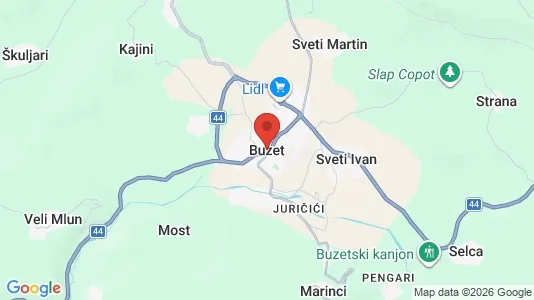 Apartments for rent i Buzet - kort over placeringen