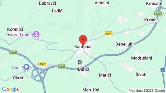 Apartments for rent i Kanfanar - kort over placeringen