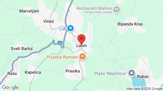Apartments for rent i Labin - kort over placeringen