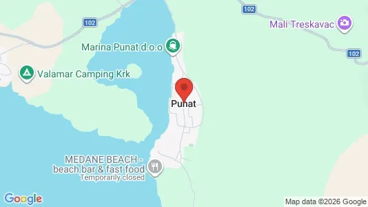 Houses for rent i Punat - kort over placeringen