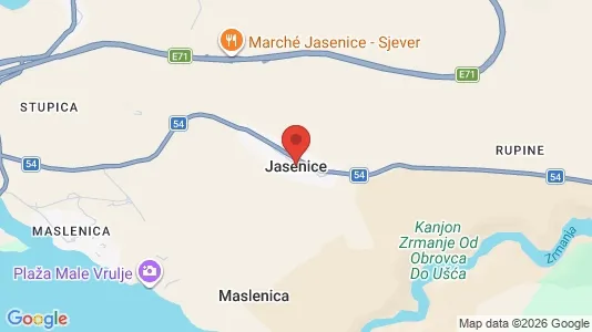 Apartments for rent i Jasenice - kort over placeringen