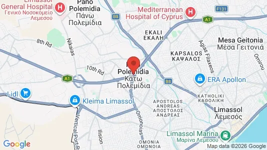 Apartments for rent i Kato Polemidia - kort over placeringen