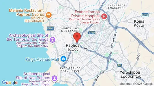 Houses for rent i Paphos - kort over placeringen