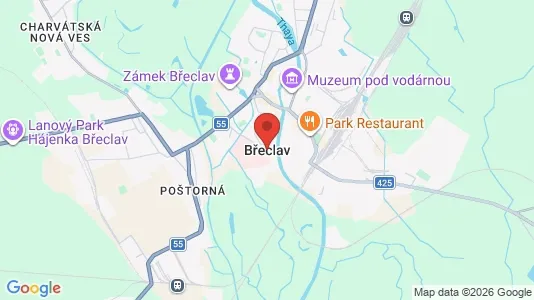 Apartments for rent i Břeclav - kort over placeringen