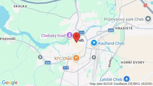 Apartments for rent i Cheb - kort over placeringen