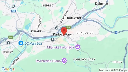 Apartments for rent i Karlovy Vary - kort over placeringen