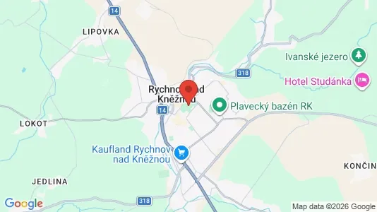 Apartments for rent i Rychnov nad Kněžnou - kort over placeringen