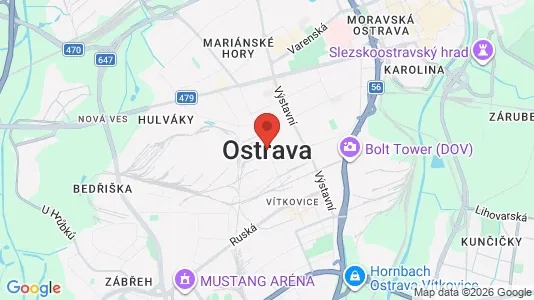 Houses for rent i Ostrava-město - kort over placeringen