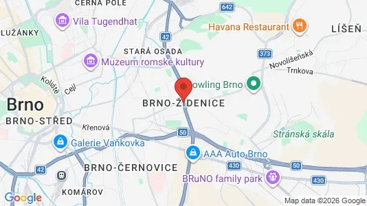 Houses for rent i Brno-Židenice - kort over placeringen