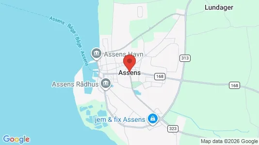 Houses for rent i Assens - kort over placeringen