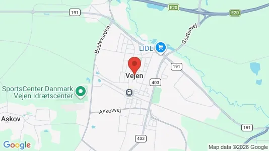 Apartments for rent i Vejen - kort over placeringen