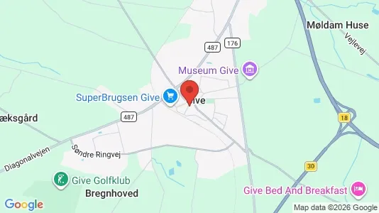 Apartments for rent i Give - kort over placeringen