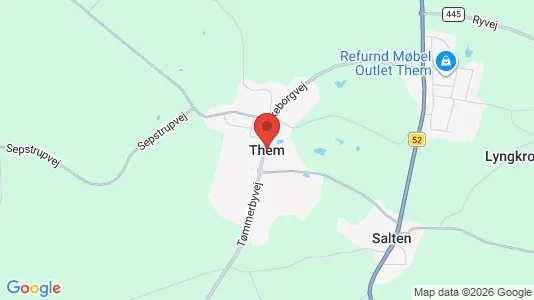 Apartments for rent i Them - kort over placeringen