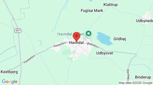 Apartments for rent i Havndal - kort over placeringen