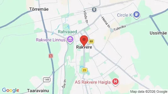 Apartments for rent i Rakvere - kort over placeringen