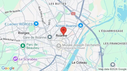 Houses for rent i Roanne - kort over placeringen