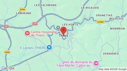 Houses for rent i Thiers - kort over placeringen