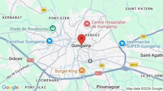 Houses for rent i Guingamp - kort over placeringen
