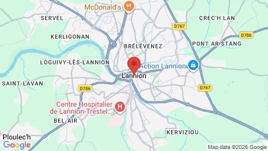Apartments for rent i Lannion - kort over placeringen