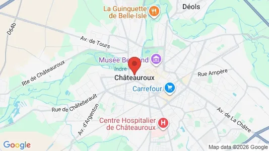 Apartments for rent i Châteauroux - kort over placeringen