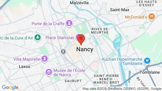 Houses for rent i Nancy - kort over placeringen