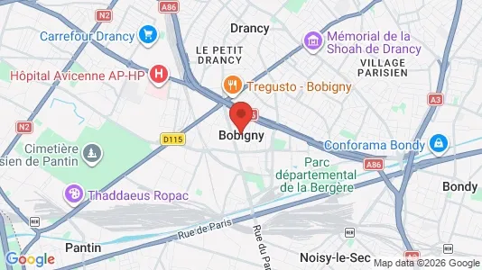 Rooms for rent i Bobigny - kort over placeringen