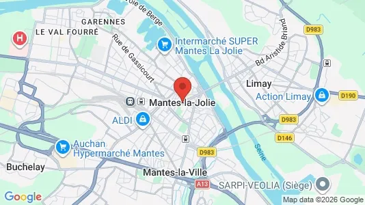 Houses for rent i Mantes-la-Jolie - kort over placeringen