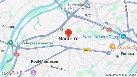 Houses for rent i Nanterre - kort over placeringen