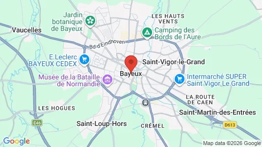 Houses for rent i Bayeux - kort over placeringen