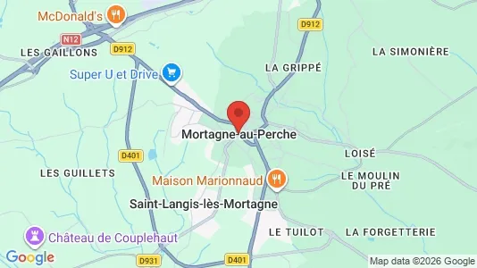 Houses for rent i Mortagne-au-Perche - kort over placeringen