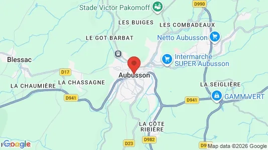 Houses for rent i Aubusson - kort over placeringen