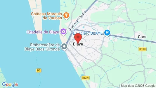 Houses for rent i Blaye - kort over placeringen