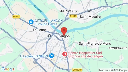 Houses for rent i Langon - kort over placeringen