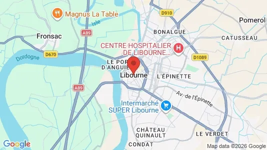Houses for rent i Libourne - kort over placeringen