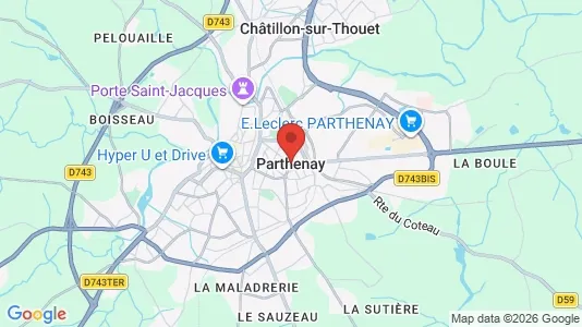 Houses for rent i Parthenay - kort over placeringen