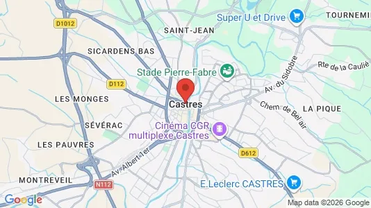 Houses for rent i Castres - kort over placeringen