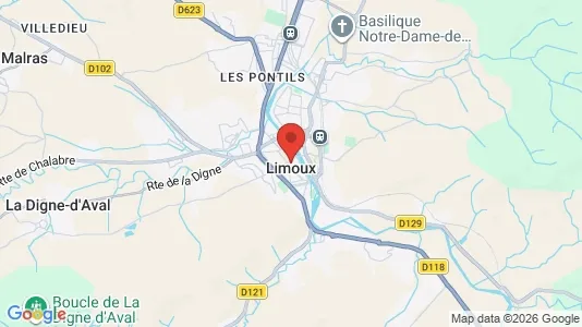 Houses for rent i Limoux - kort over placeringen