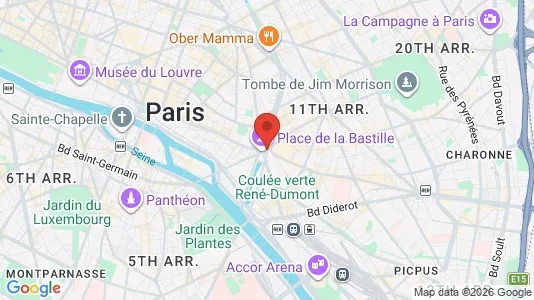 Rooms for rent i Paris 11ème arrondissement - Bastille - kort over placeringen