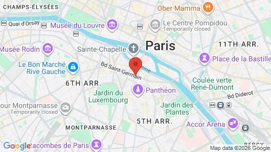 Apartments for rent i Paris 5ème arrondissement - Latin Quarter - kort over placeringen