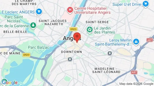 Houses for rent i Angers - kort over placeringen