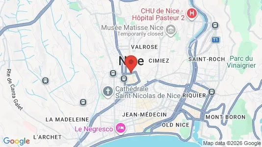 Houses for rent i Nice - kort over placeringen
