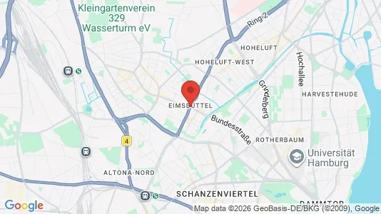 Rooms for rent i Hamburg Eimsbuttel - kort over placeringen