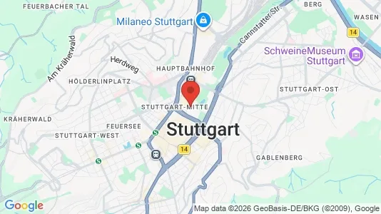 Apartments for rent i Stuttgart-Mitte - kort over placeringen