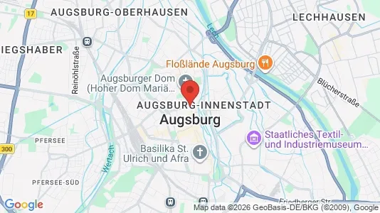 Apartments for rent i Augsburg - kort over placeringen