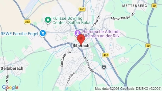 Apartments for rent i Biberach - kort over placeringen